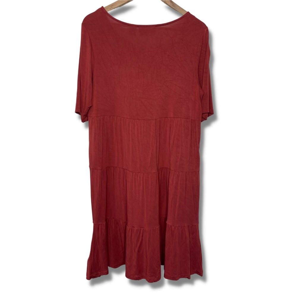 Cynthia Rowley | Burnt Orange Tiered Shirt Dress | Size M - Picture 3 of 7
